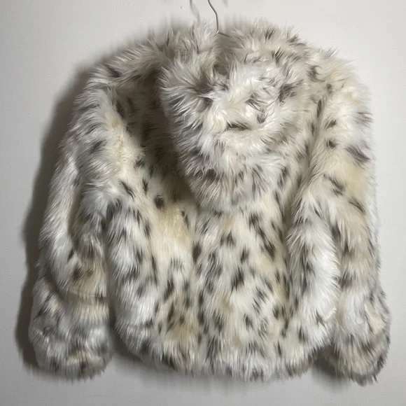 Kid's Snow Leopard Faux Fur Hooded Parka Kids Fabulous-Furs Donna Slayers Large
